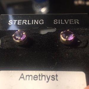 Amethyst faceted earrings